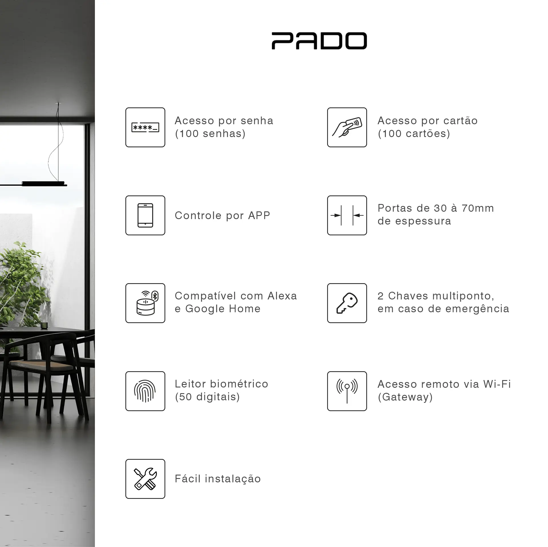 PADO FDE-250 - Especificações técnicas e recursos completos